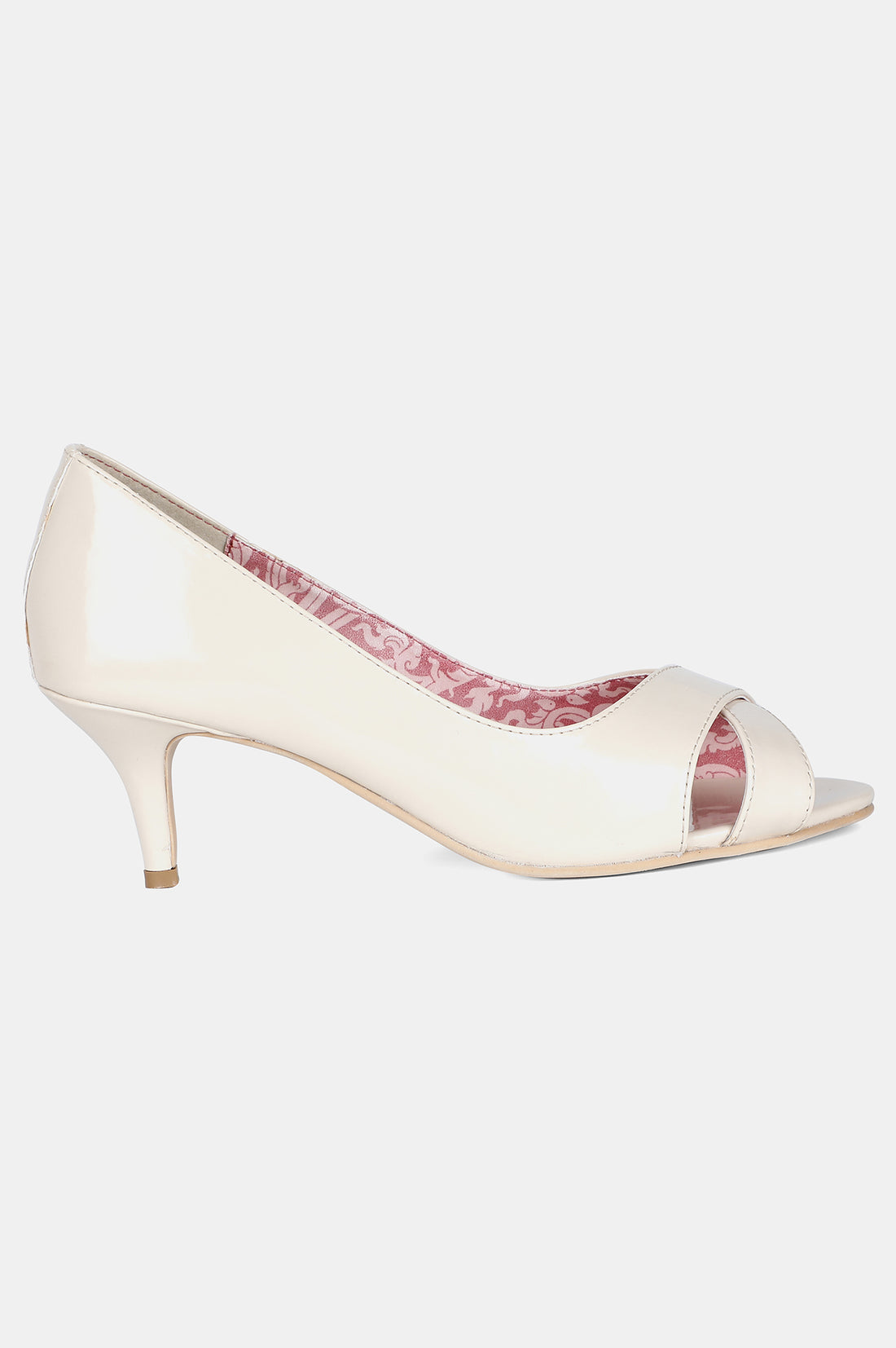 Beige Almond Toe Solid Stiletto - ZConnie
