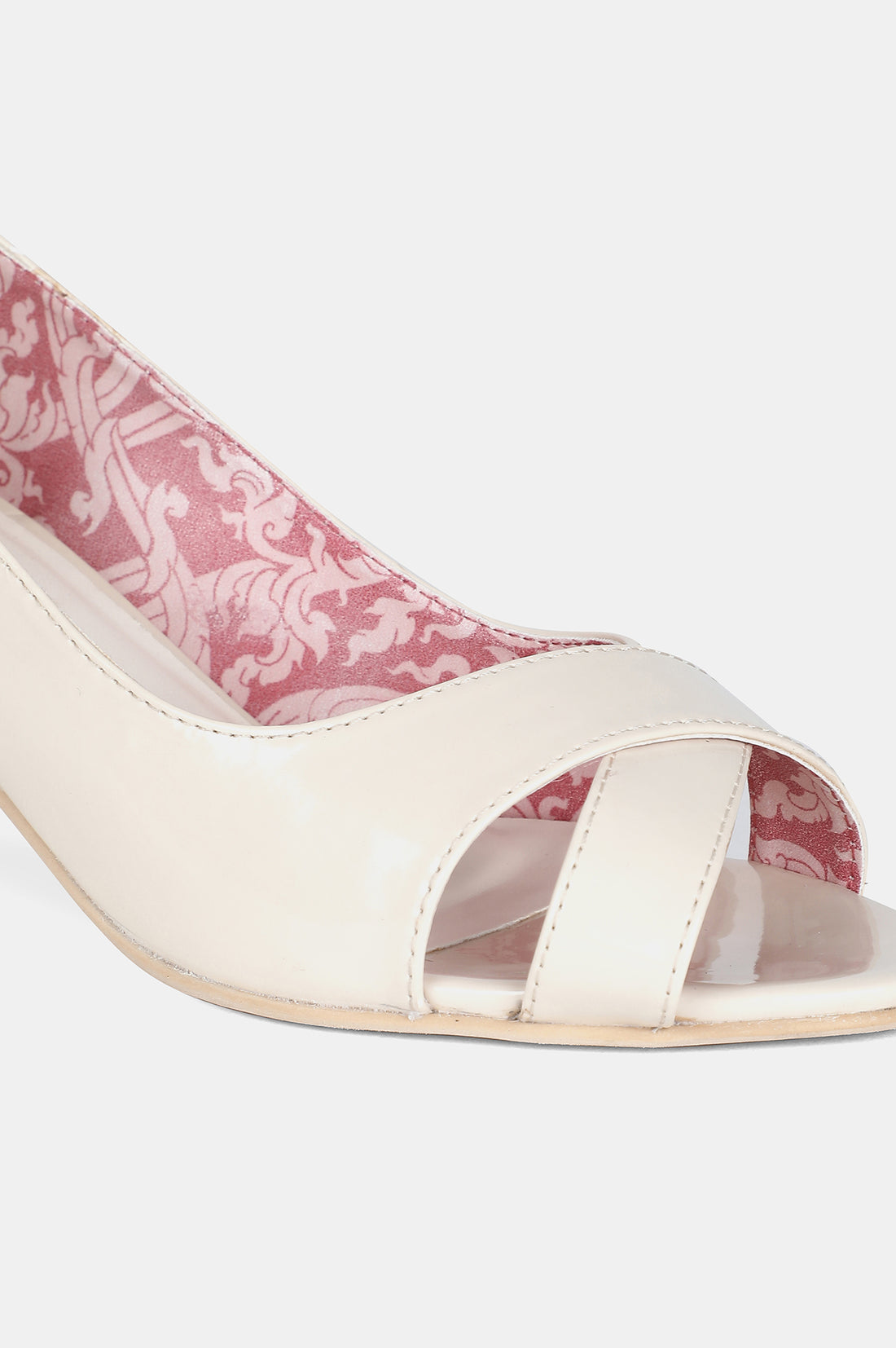 Beige Almond Toe Solid Stiletto - ZConnie