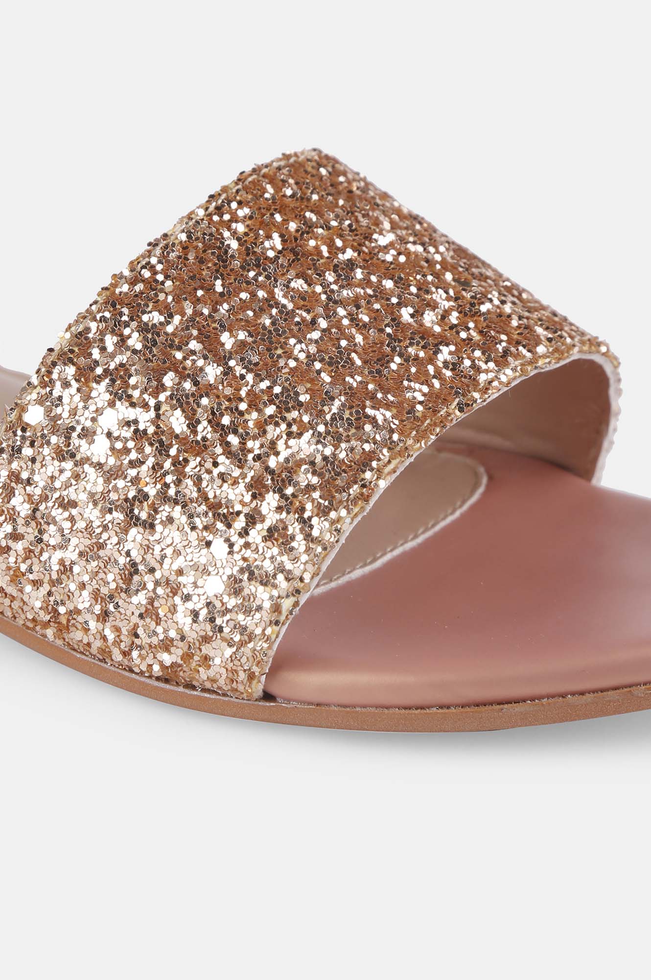Rose Gold Almond Toe Textured Flat - ZDelia
