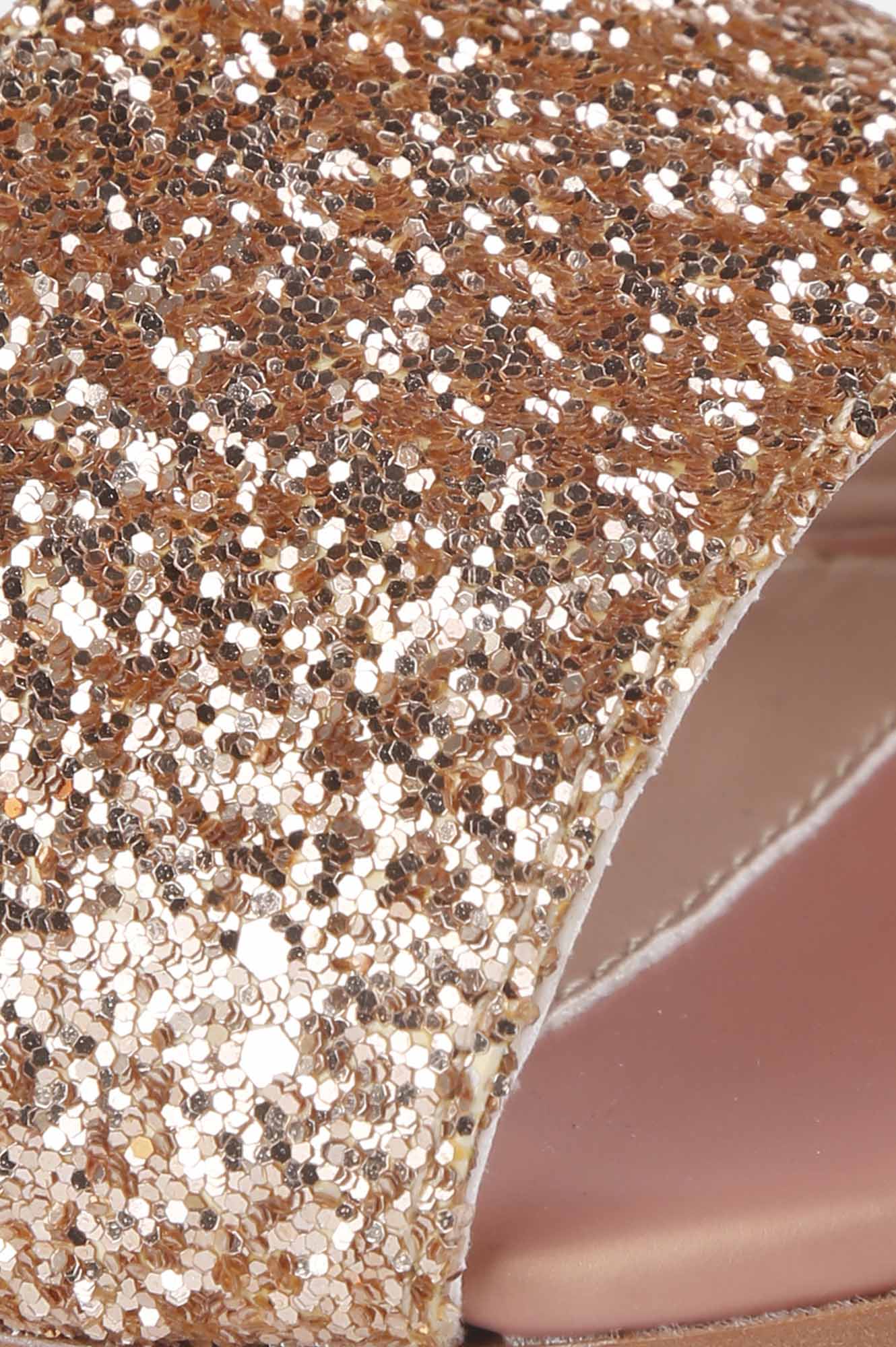 Rose Gold Almond Toe Textured Flat - ZDelia