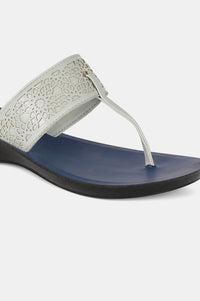 Pastel Green Almond Toe Laser Cut Wedge - ZCynthia