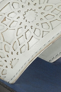 Pastel Green Almond Toe Laser Cut Wedge - ZCynthia