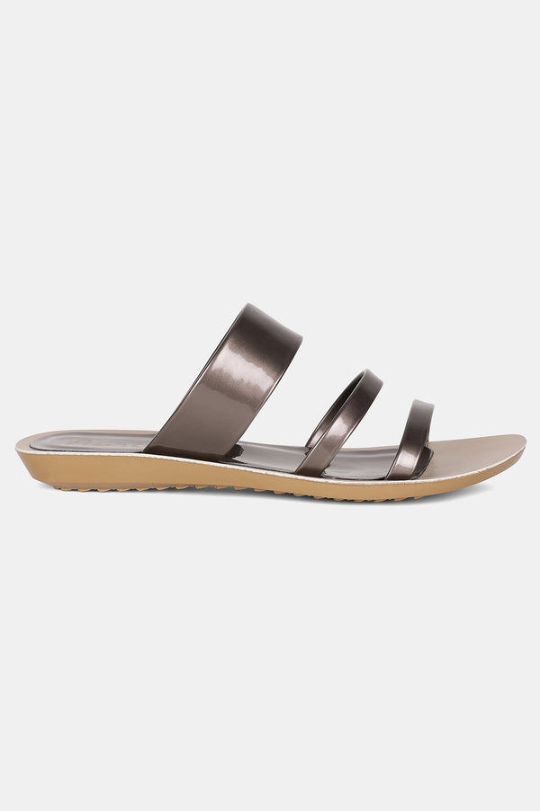 Aurelia Pewter Mettalic Almond Toe Flat-Zdaphne