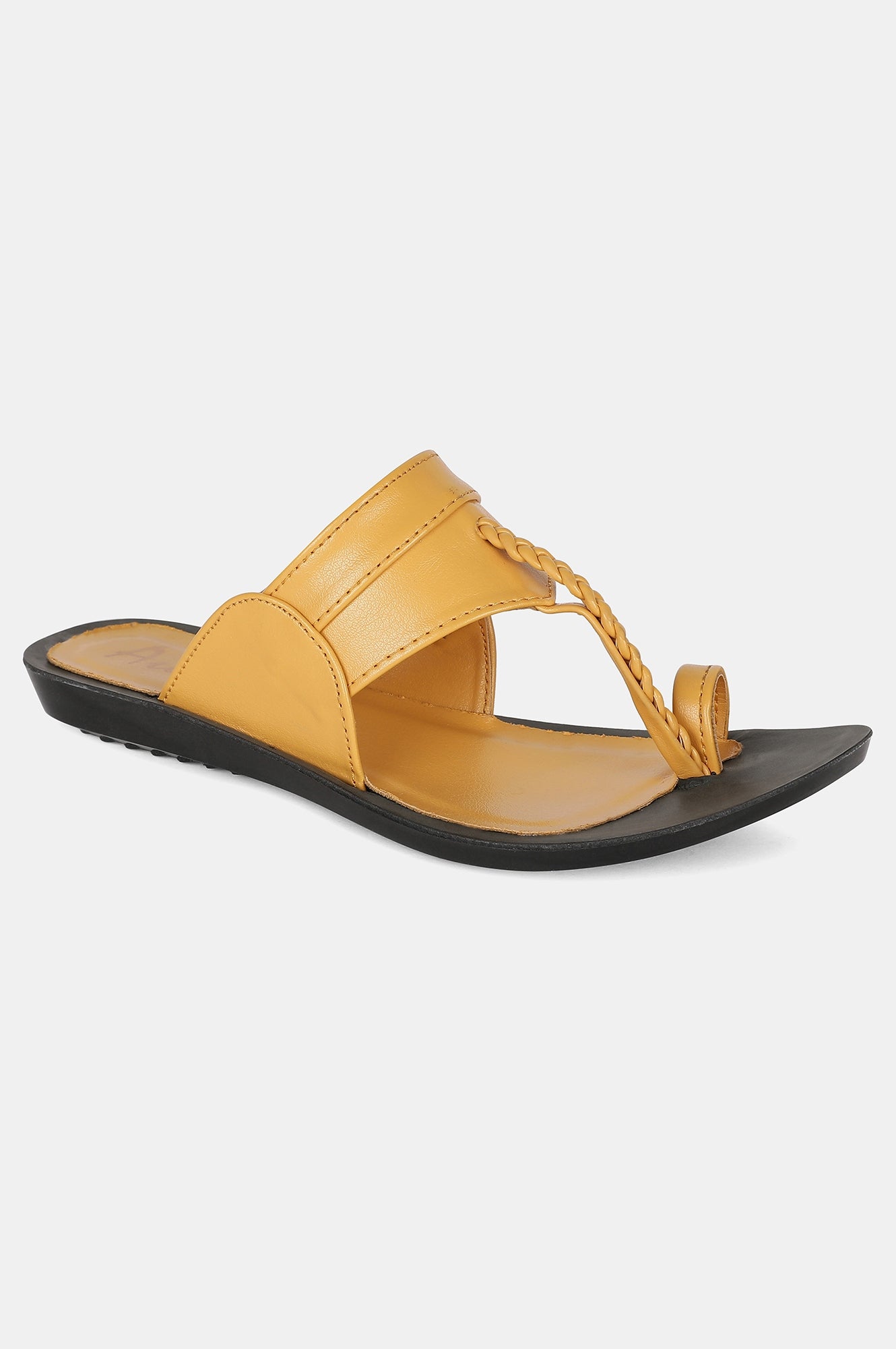 Mustard Almond Toe Solid Flat - ZDarlene