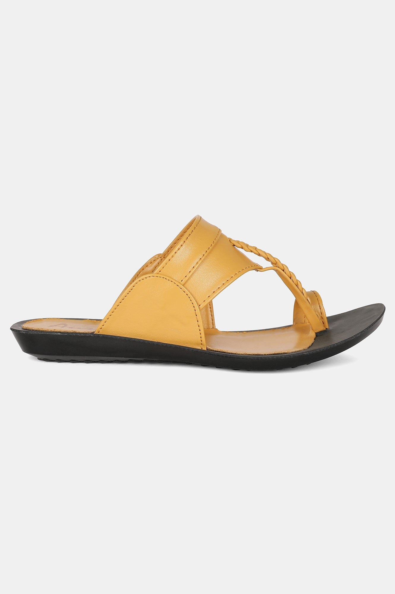 Mustard Almond Toe Solid Flat - ZDarlene