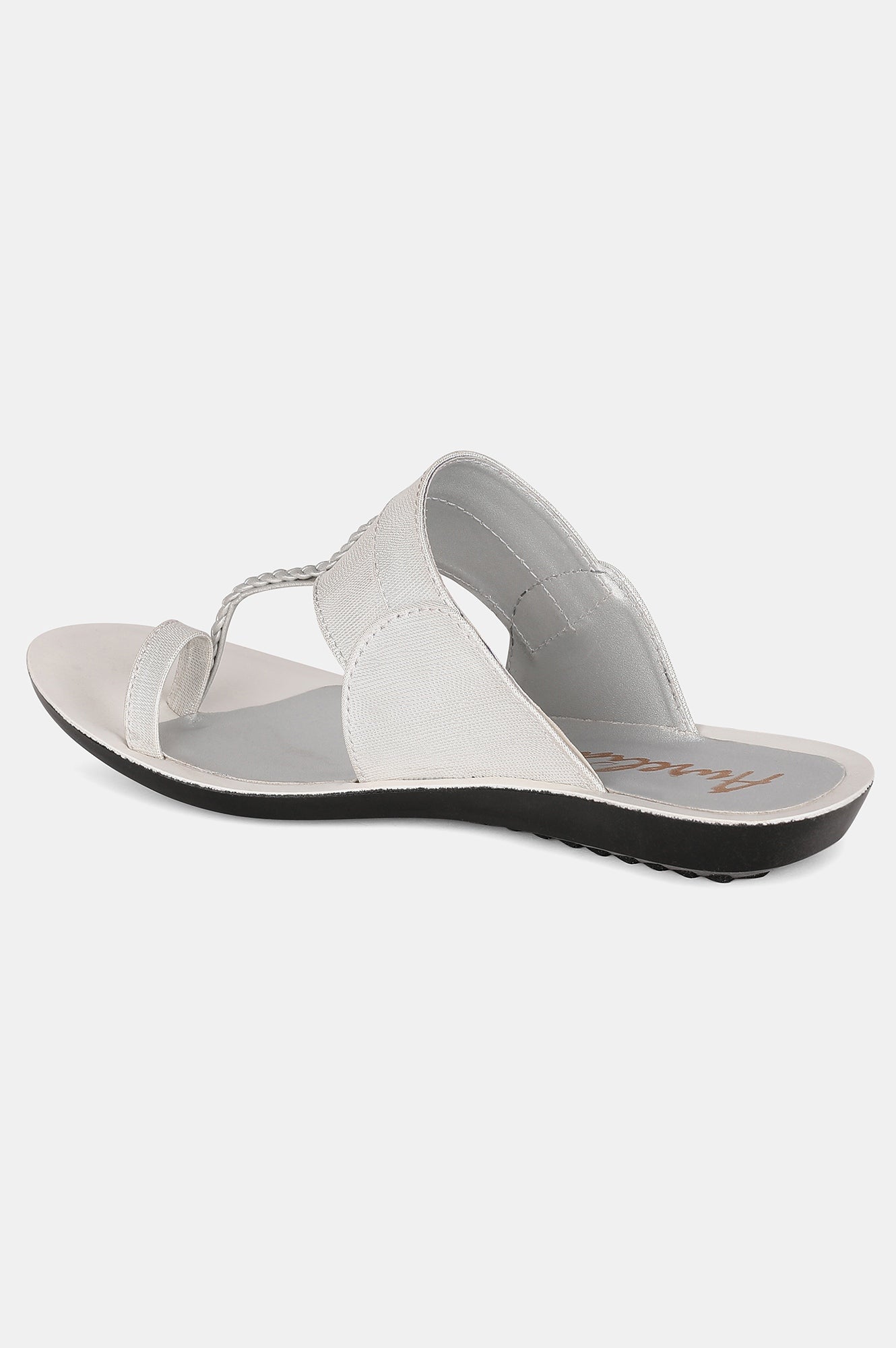 Silver Almond Toe Textured Flat - ZDarlene