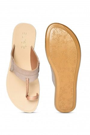 Aurelia Textured Gold Glitter Almond Toe Flat