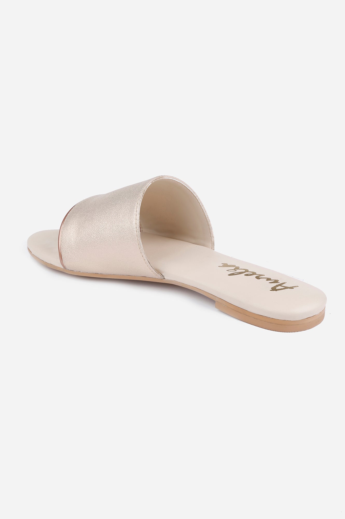 Rose Gold Round Toe Textured Flat - ZDina