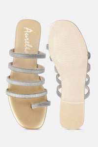 Gold Square Toe Textured Flat - ZDorris