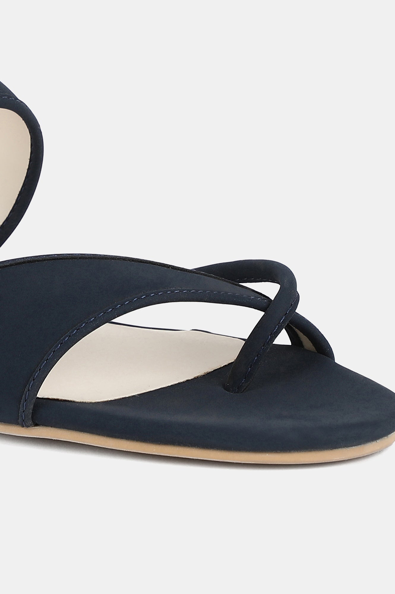 Aurelia Navy Almond Toe Solid Block Heel - ZRegina