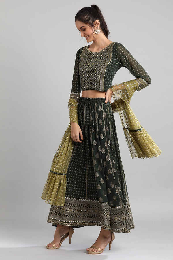 Black Printed & Embroidered Ethnic Set