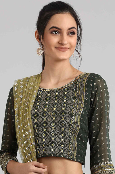 Black Printed & Embroidered Ethnic Set