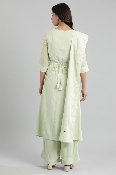 Green Round Neck Embroidery kurta Set