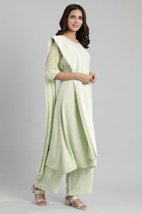 Green Round Neck Embroidery kurta Set