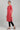 Red Mandarin Neck Striped kurta