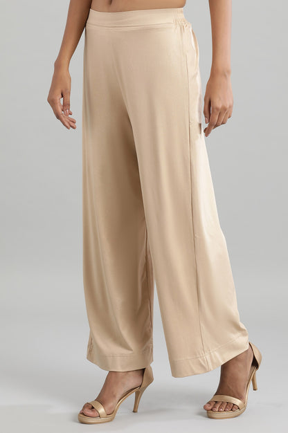 Beige Shimmer Palazzos