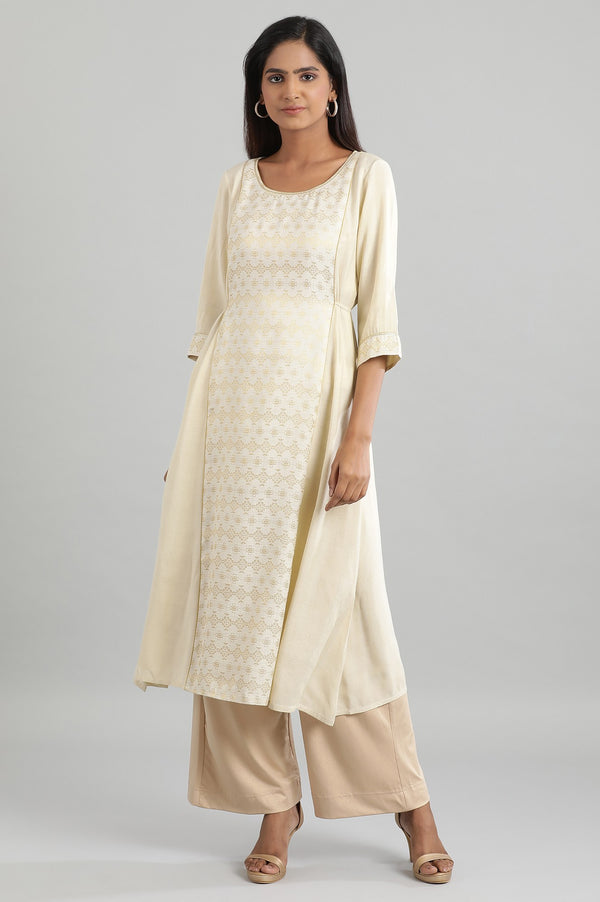 Beige Shimmer Palazzos