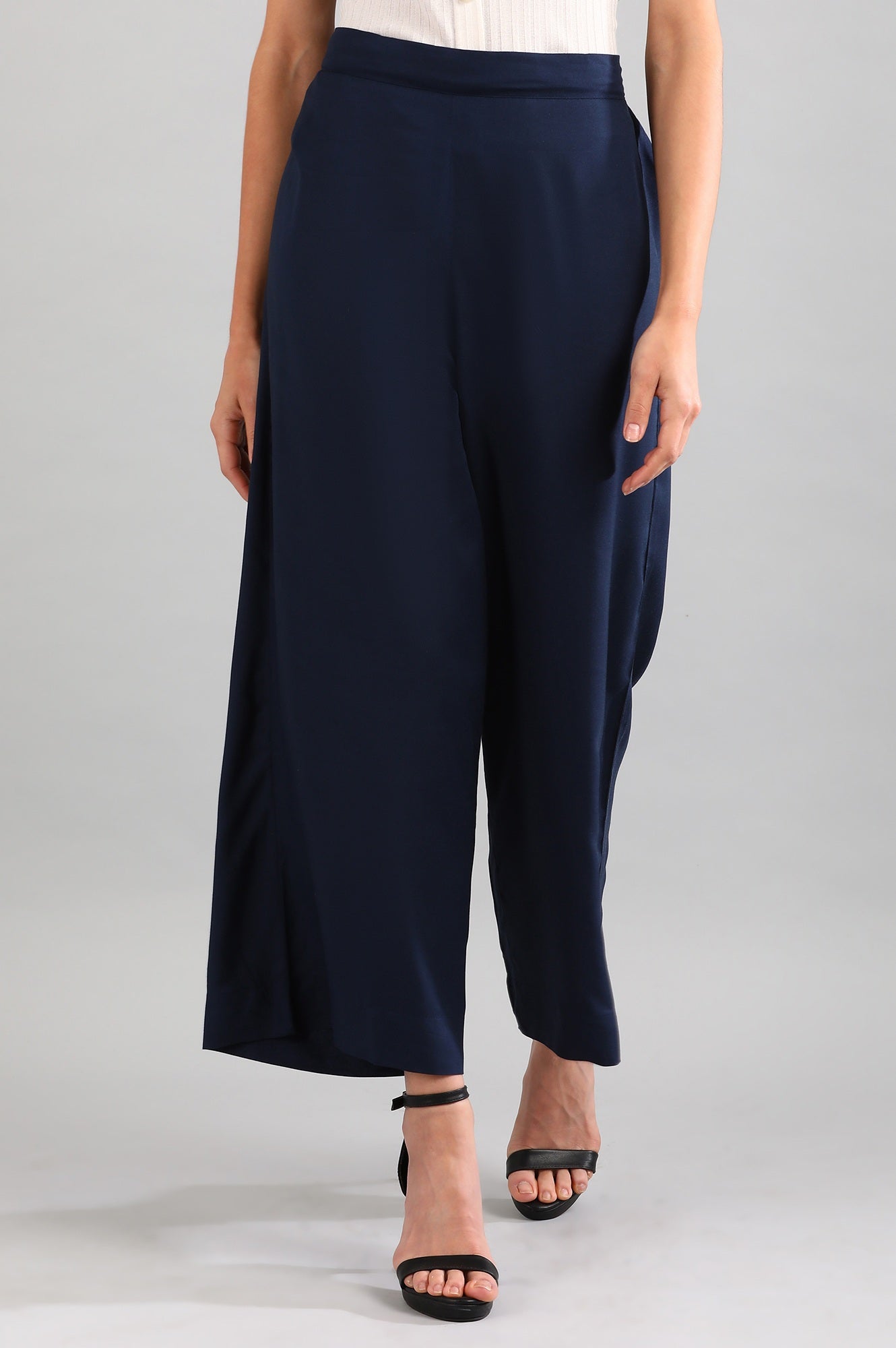 Navy Solid Palazzos