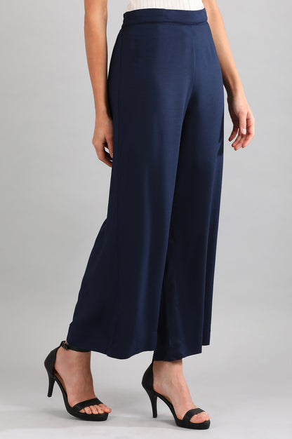 Navy Solid Palazzos