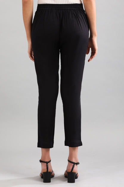 Black Solid Trousers