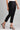 Black Cotton Flax Women Trousers