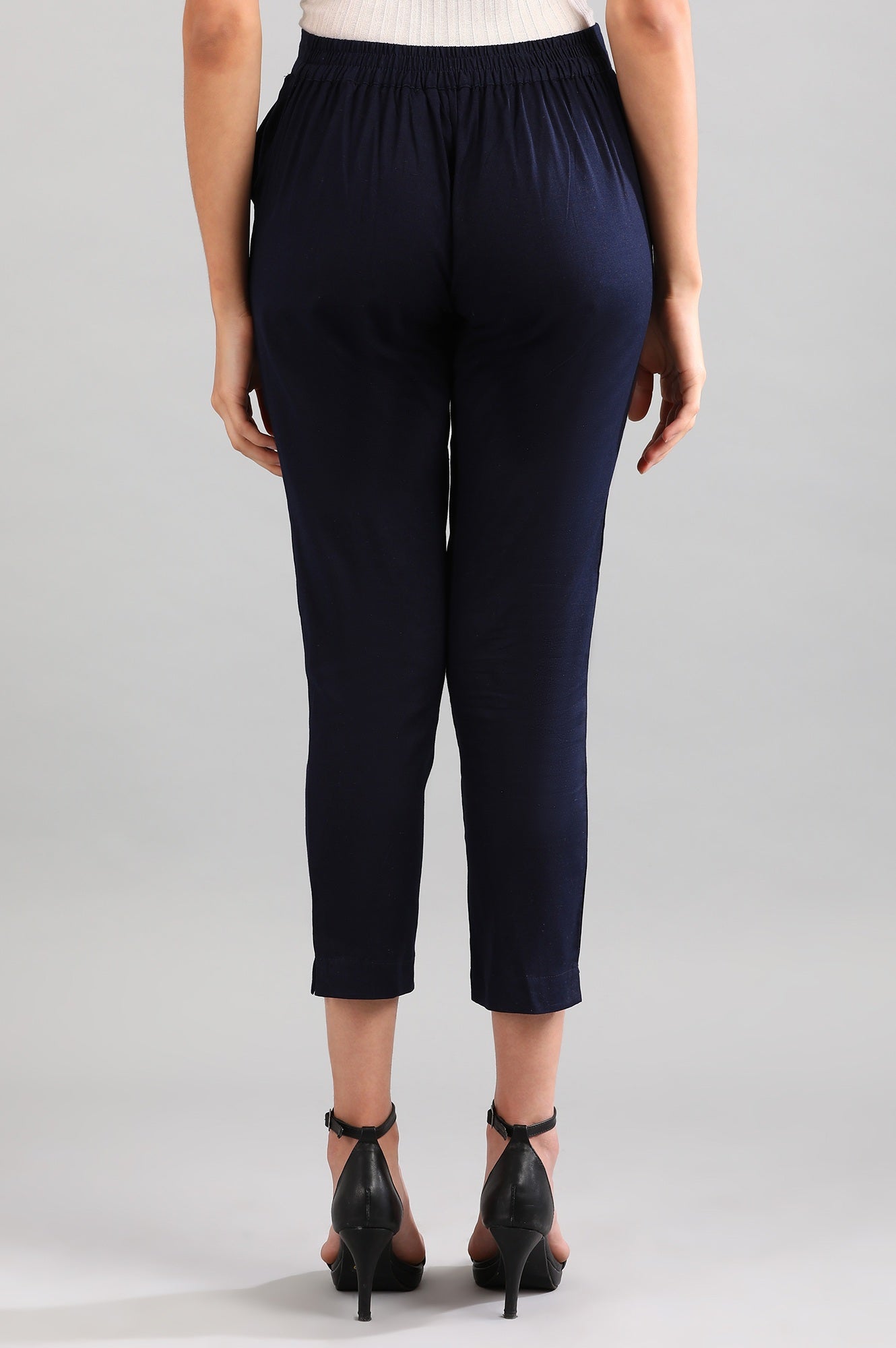 Navy Solid Trousers