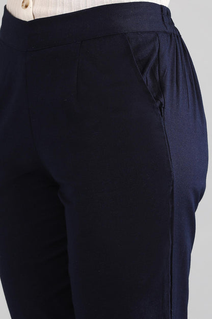 Navy Solid Trousers