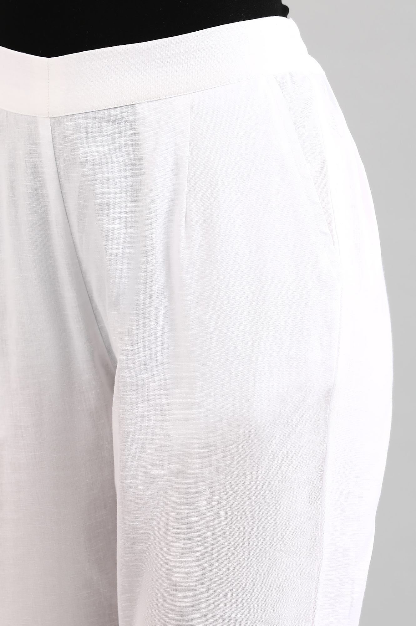 White Solid Trouser