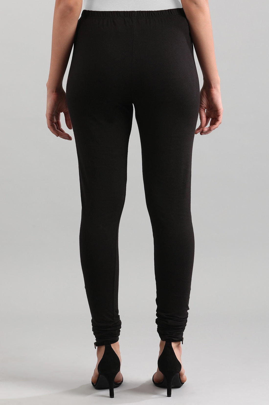 Black Solid Churidar