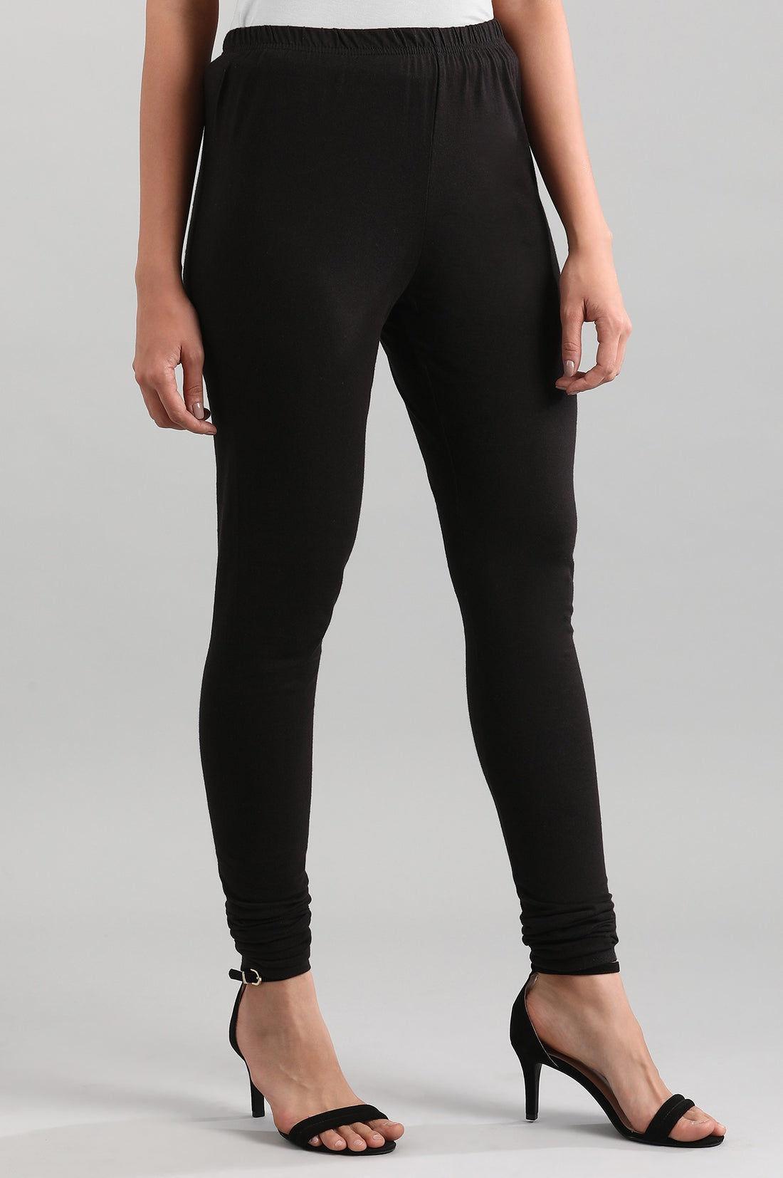 Black Solid Churidar