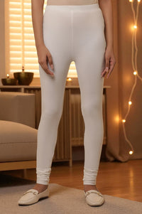White Solid Churidar