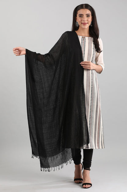 Black Yarn-dyed Dupatta