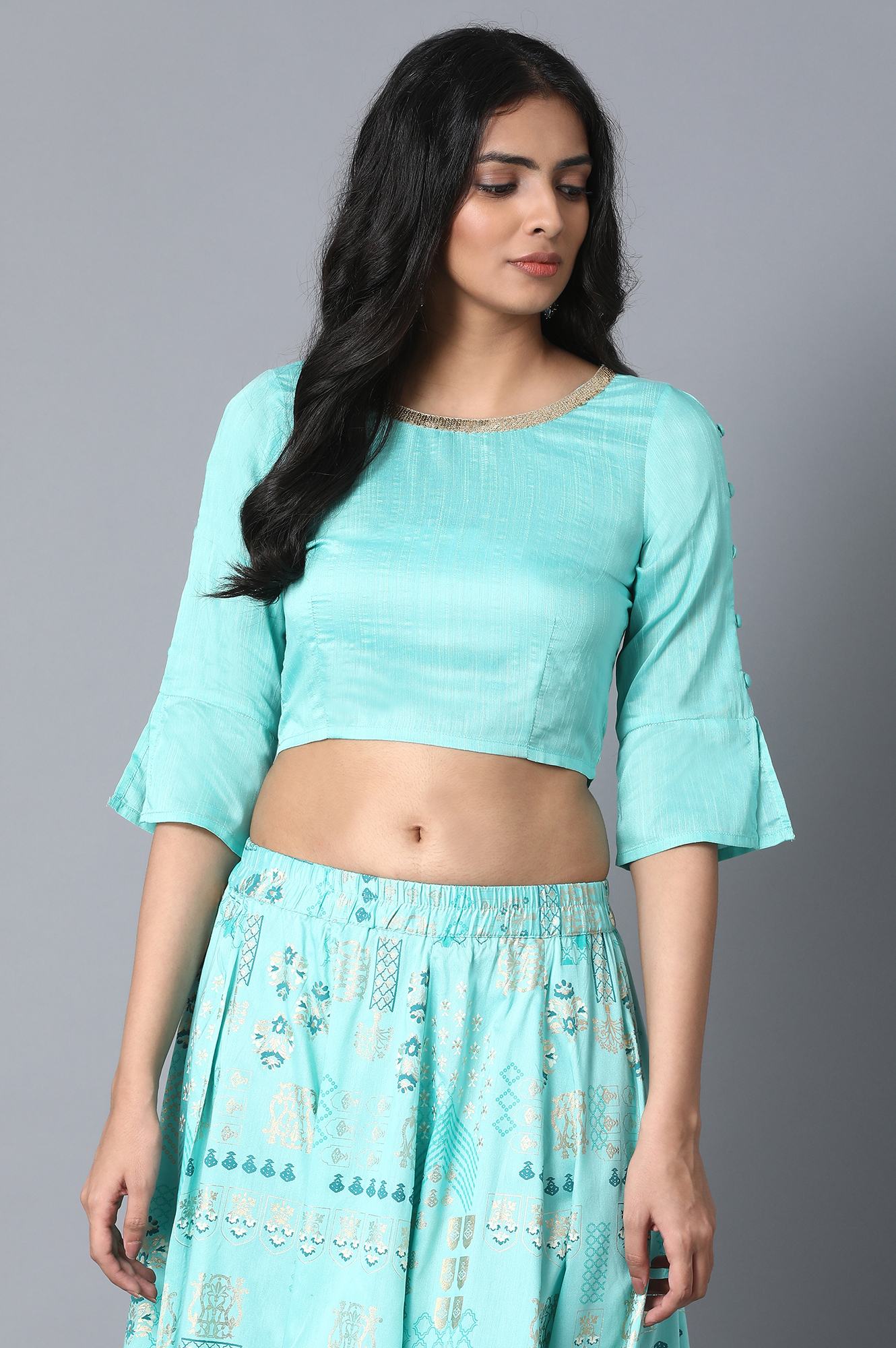 Light Blue Crop Top