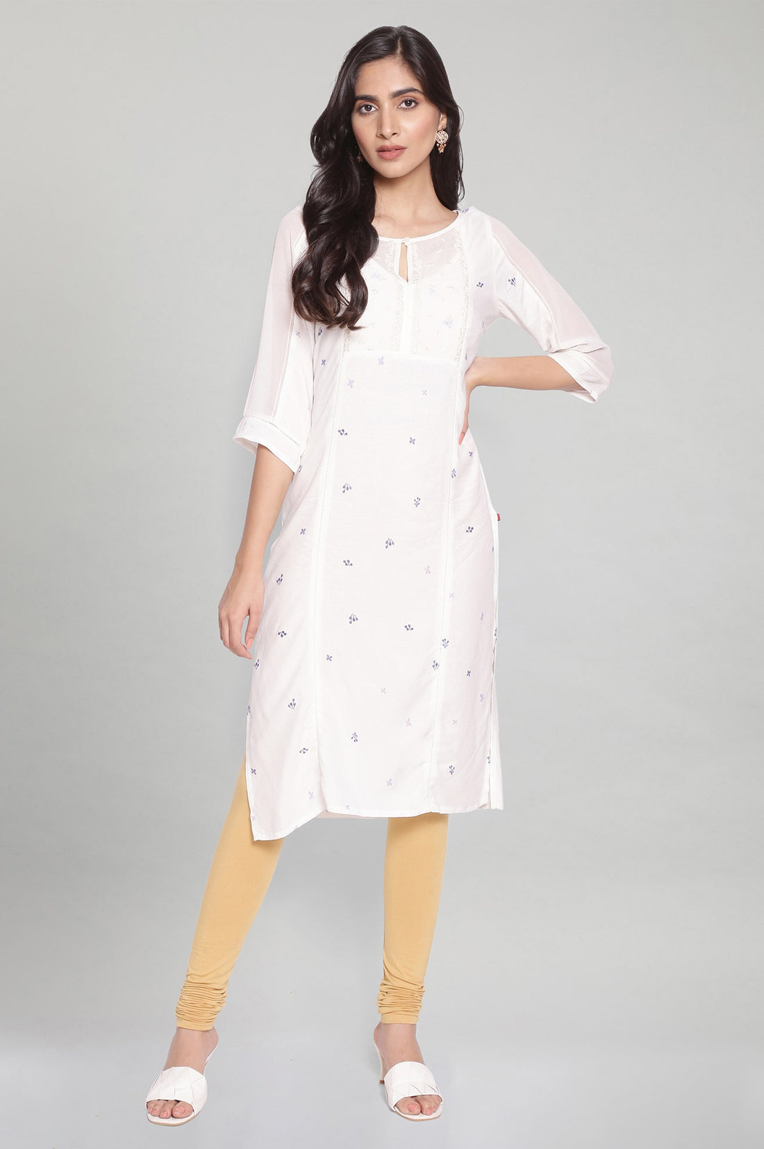 Gold Solid Knitted Women Churidar