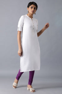 Bright violet knitted churidar