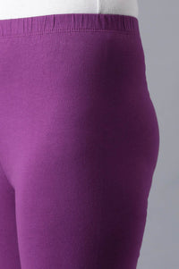 Bright violet knitted churidar