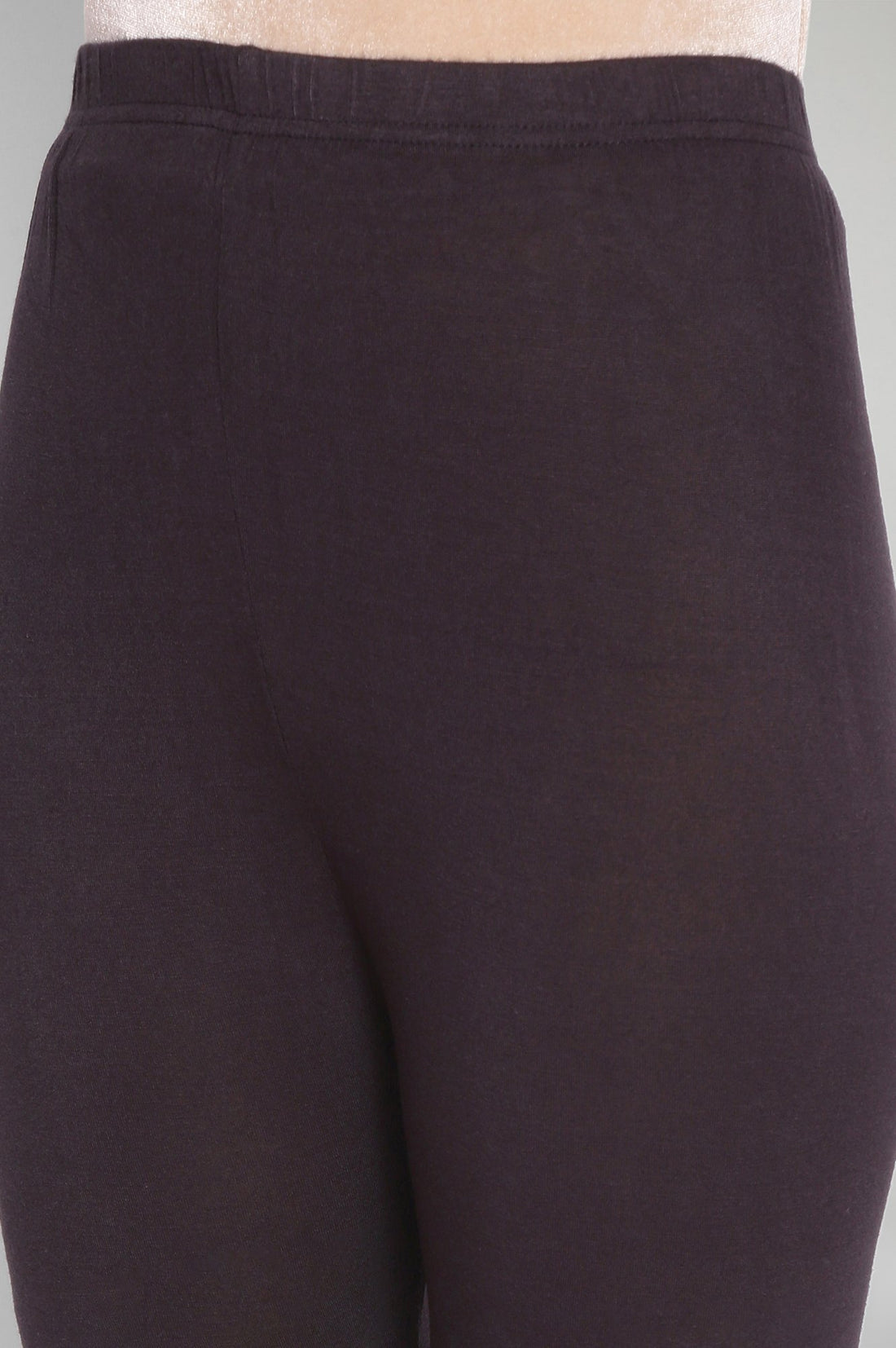 Black Solid Skinny Fit Tights With Elasticated Waistband