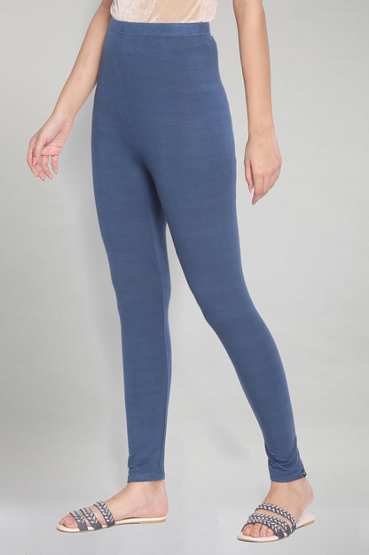 Dark Blue Solid Tights