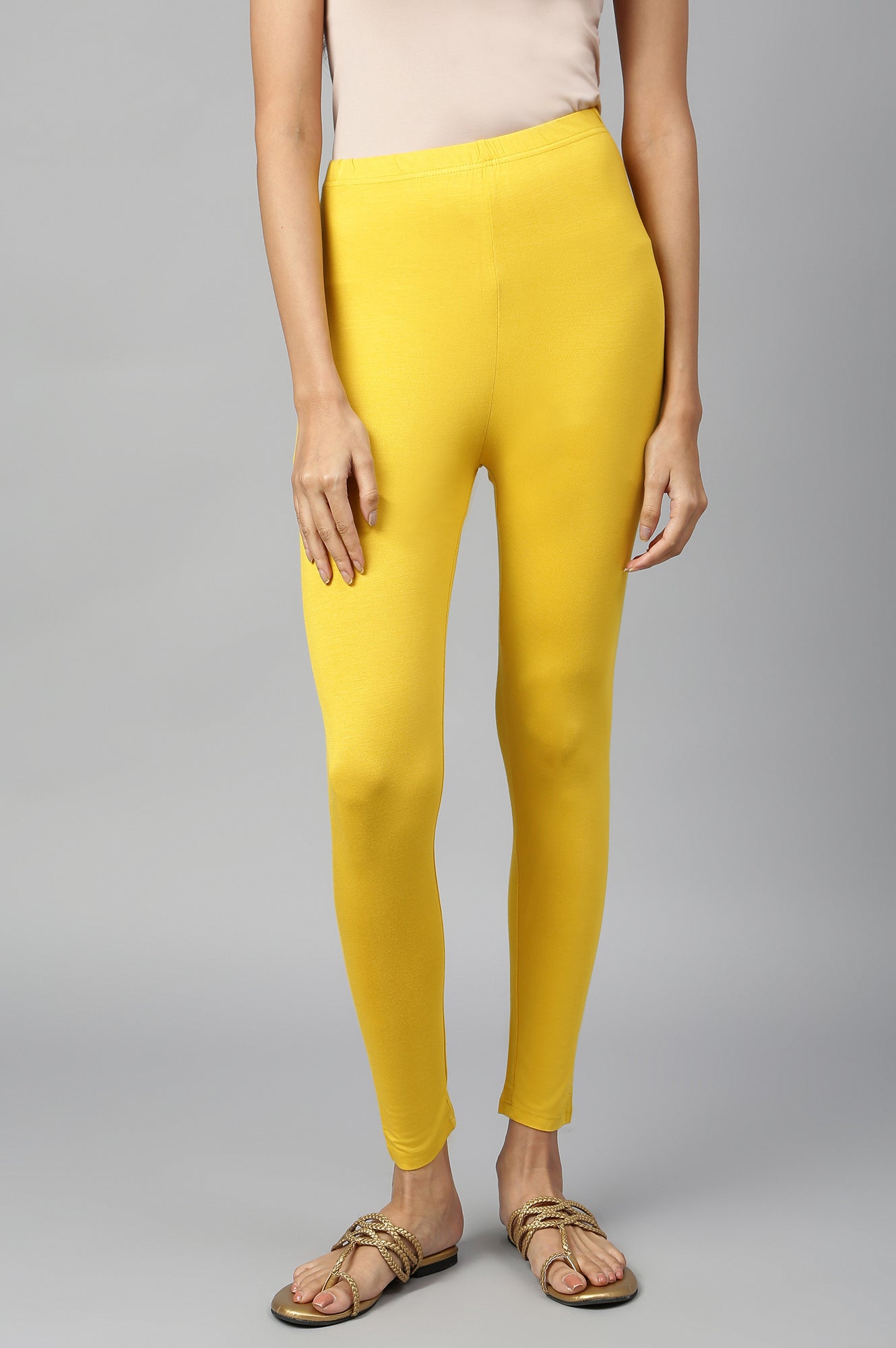 Yellow Skin Fit Tights