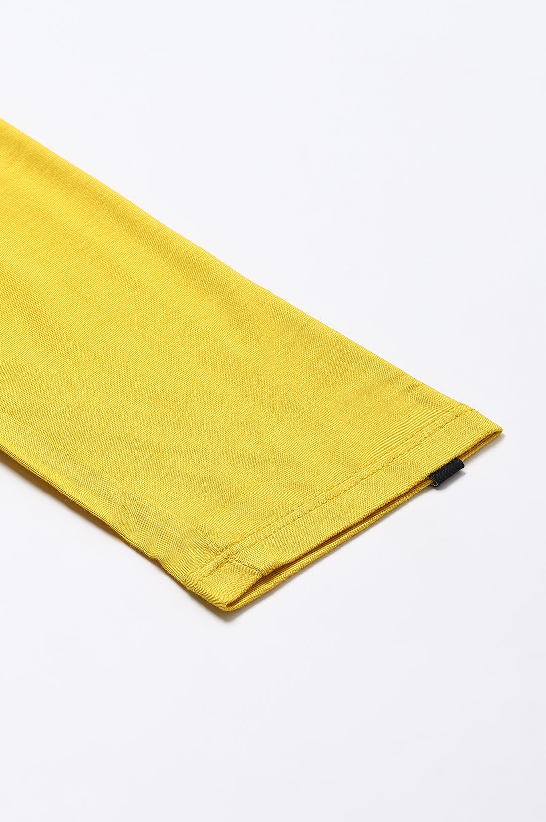 Yellow Solid Skinny Fit Tights With Elasticated Waist