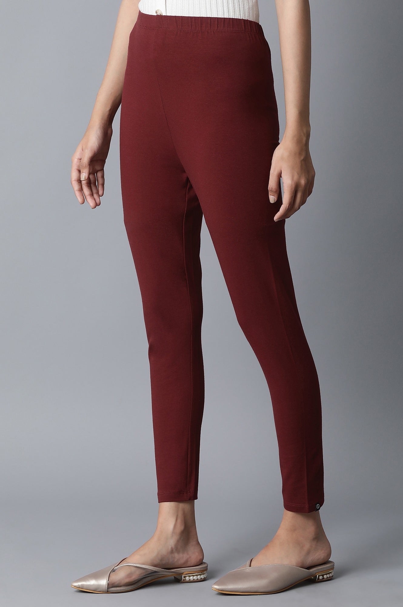 Maroon Solid Tights