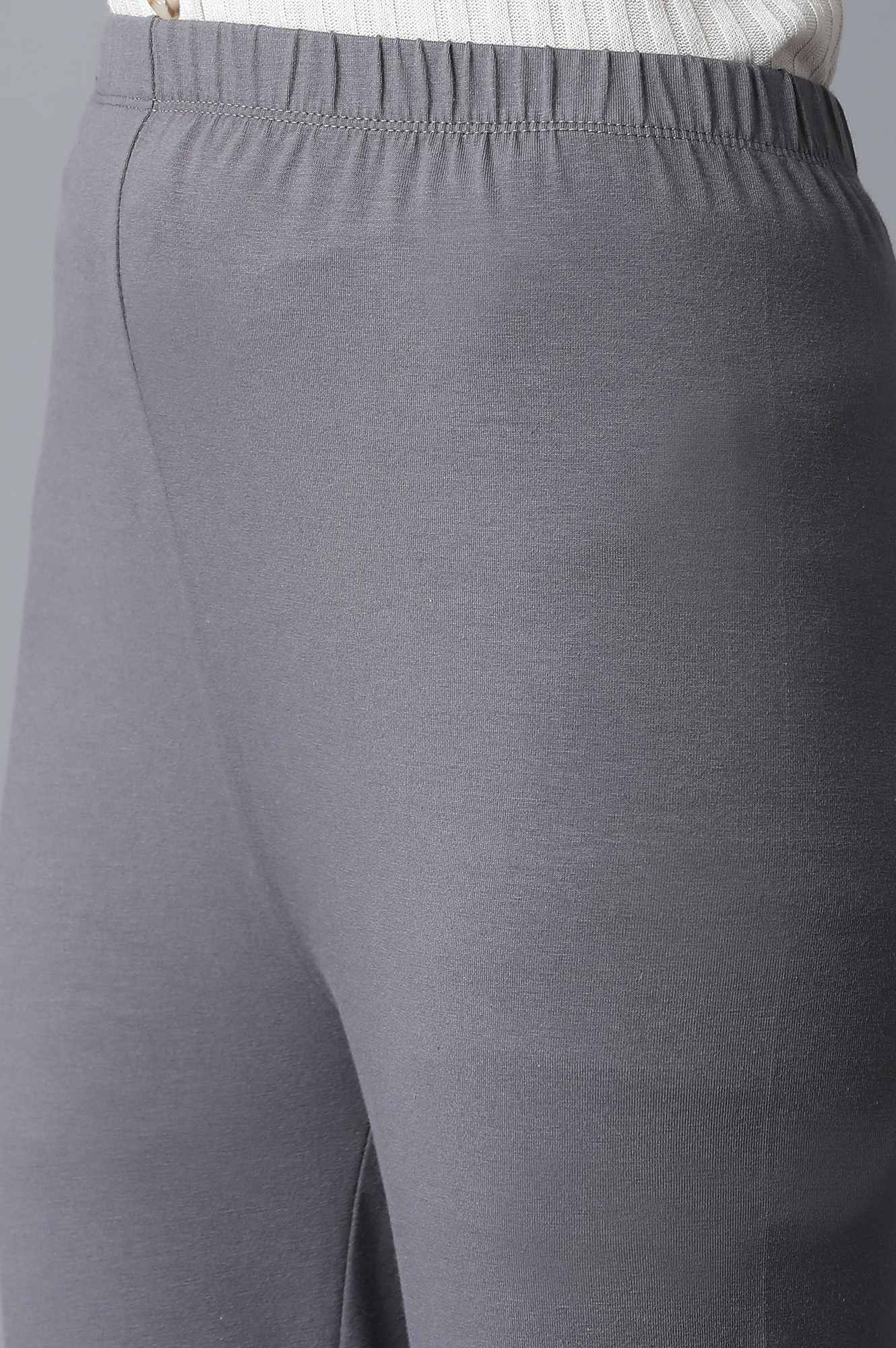 Grey Solid Tights