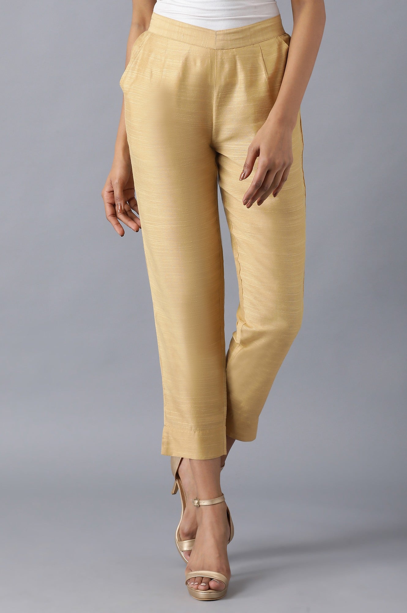 Brown roll-up hem trousers