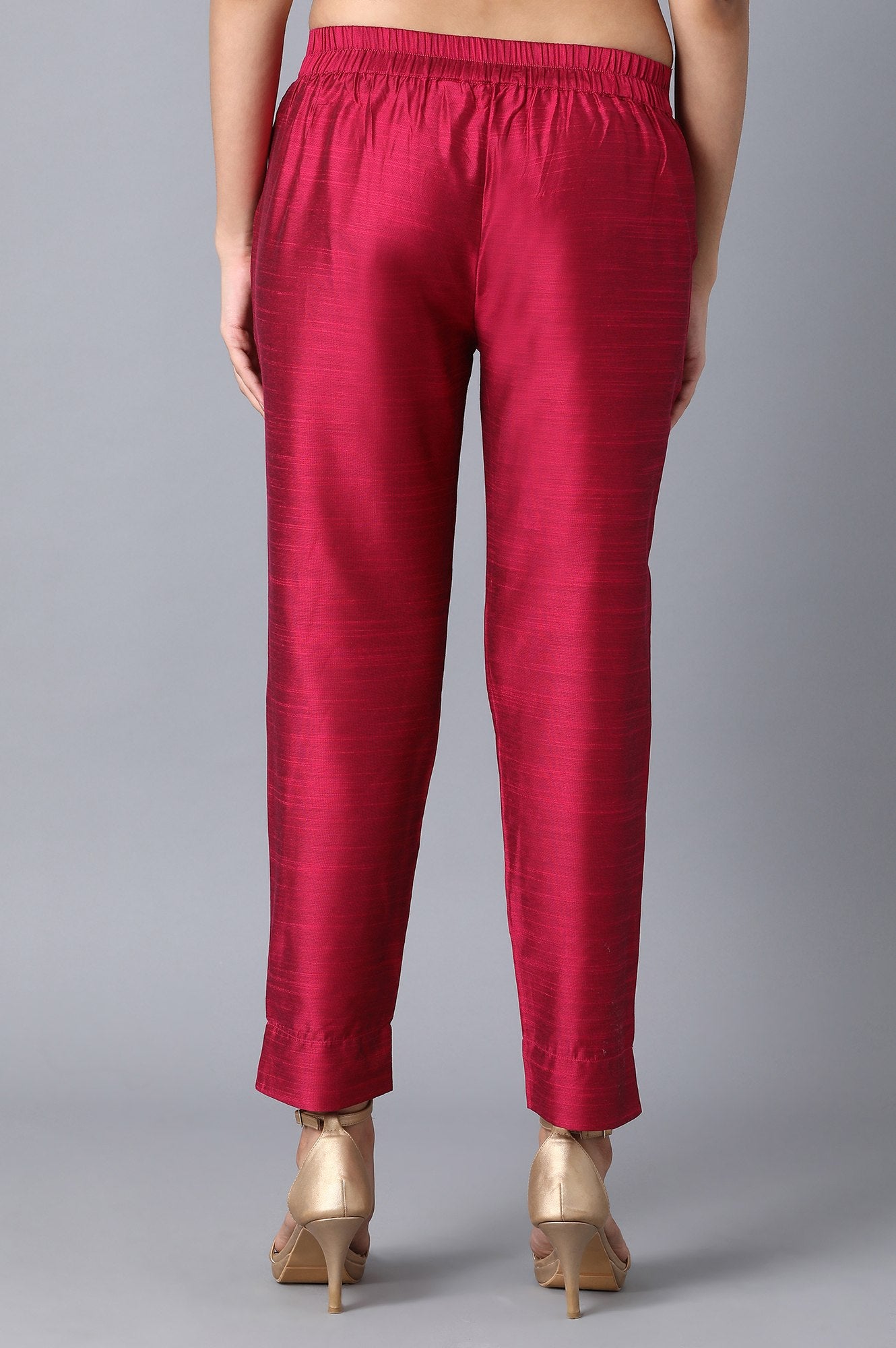 Pink Slim Fit Trouser Pants