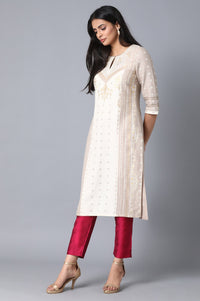 Pink Solid Straight Fit Woven Pants With Elasticated Waistband