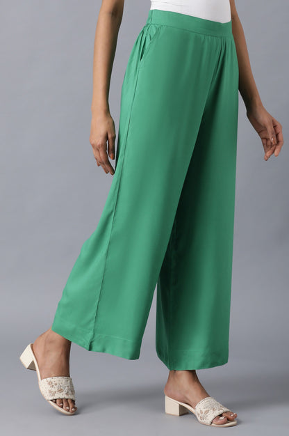 Green Solid Palazzo