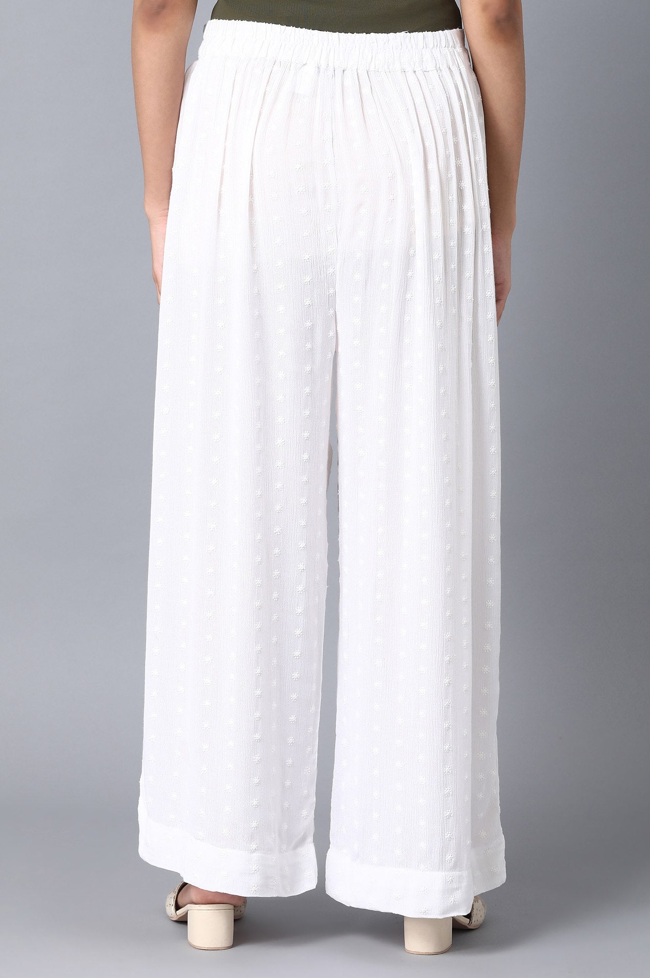 White Loose Fit Palazzo