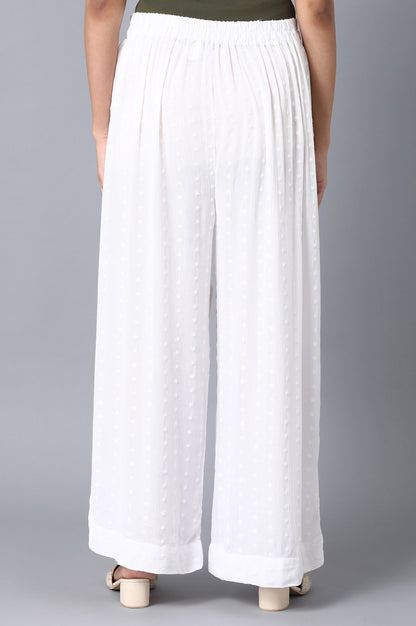 White Loose Fit Palazzo