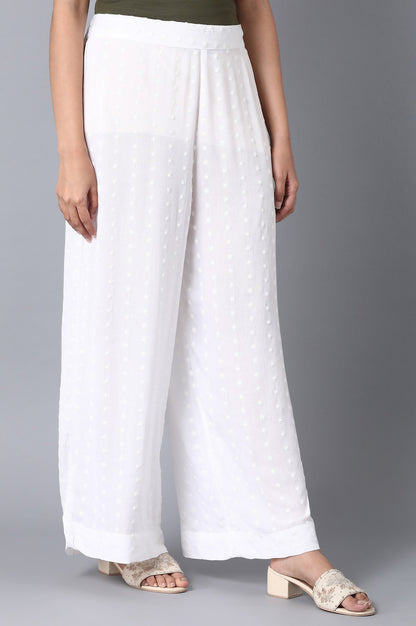 White Loose Fit Palazzo