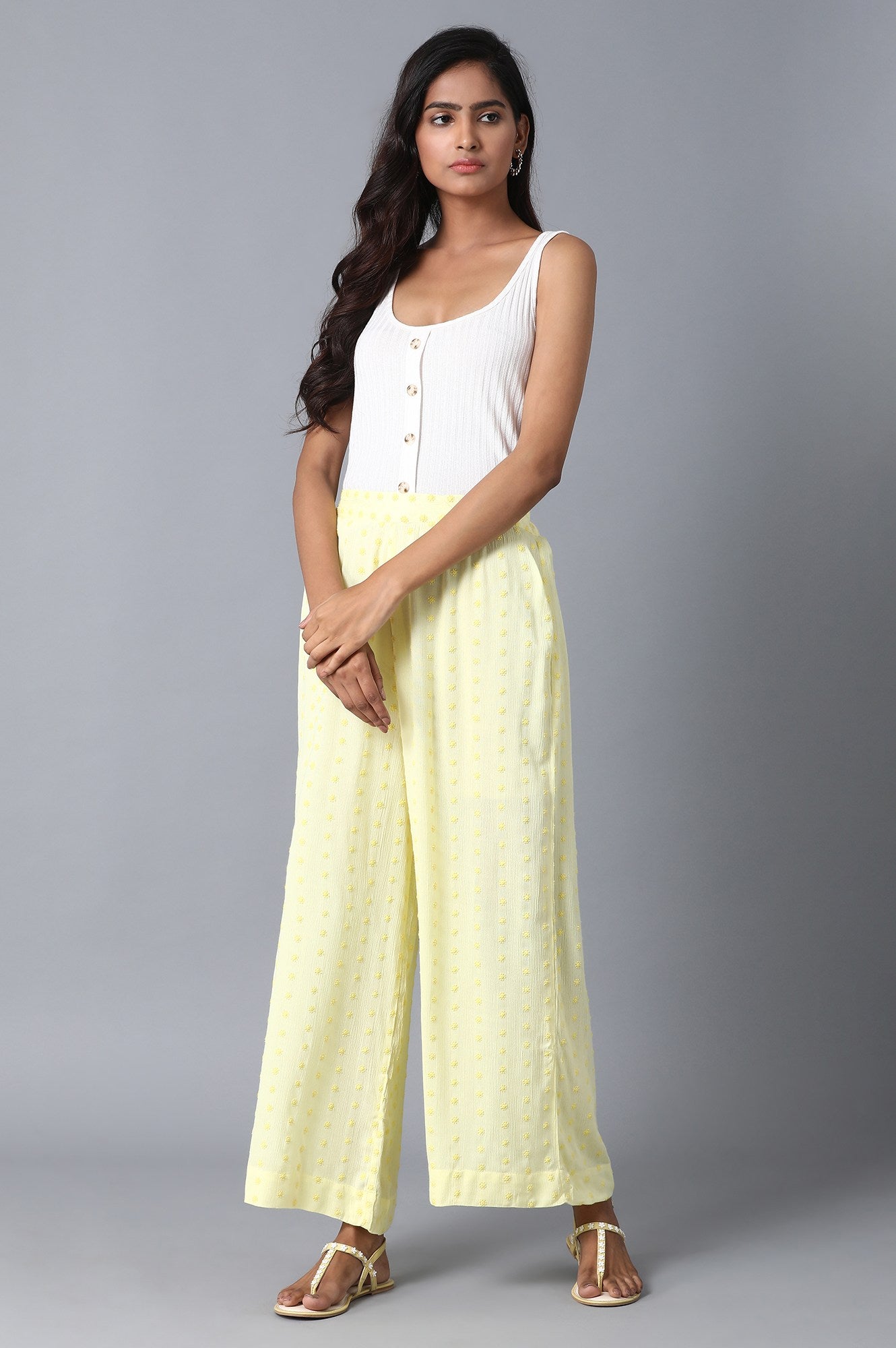 Yellow Loose Fit Palazzo